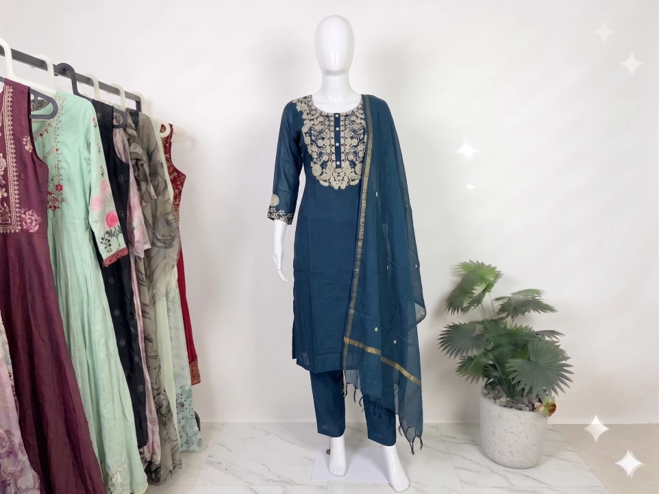mul chanderi dress