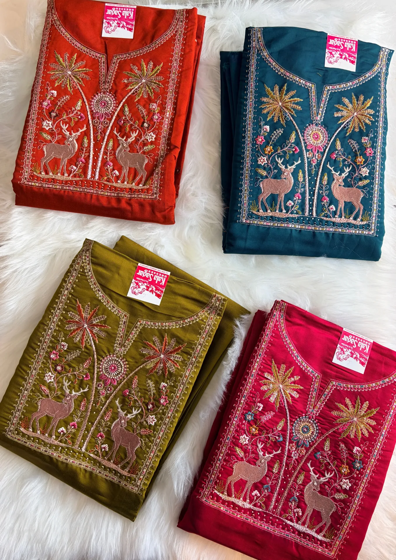 The Mrigya Embroidered Dress Material