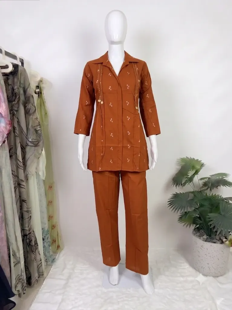 [sku/orange/coord/001] rust co-ord set (M)