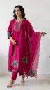 Magenta Blossom Kurta Set