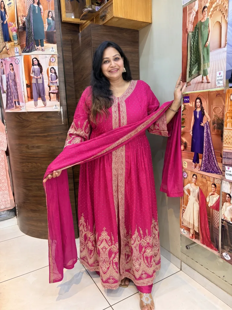 [sku/paspurple/002] Plus Size Heritage Anarkali Set (PURPLE, 7XL)