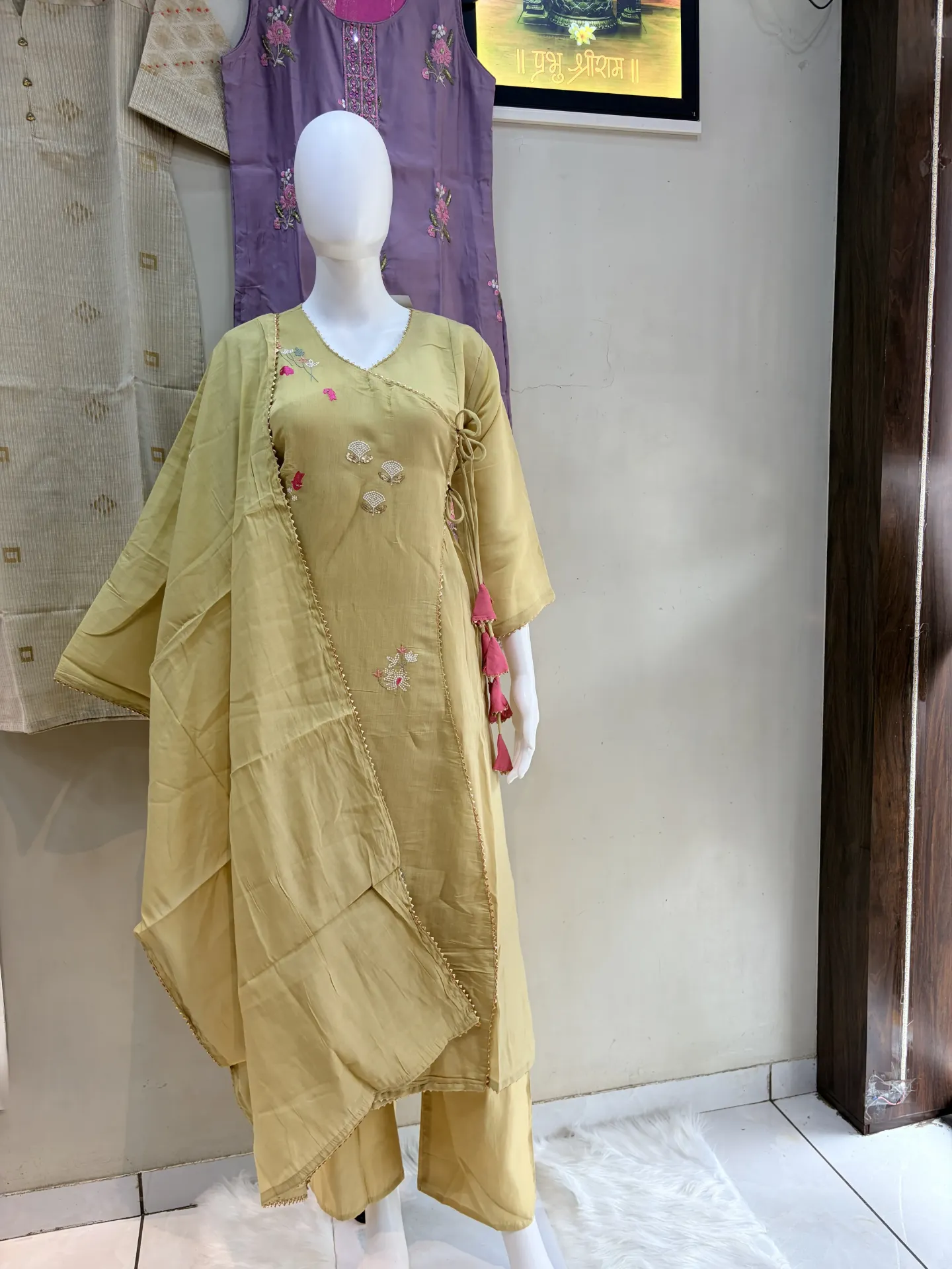 Lemon Yellow Anarkali Dress