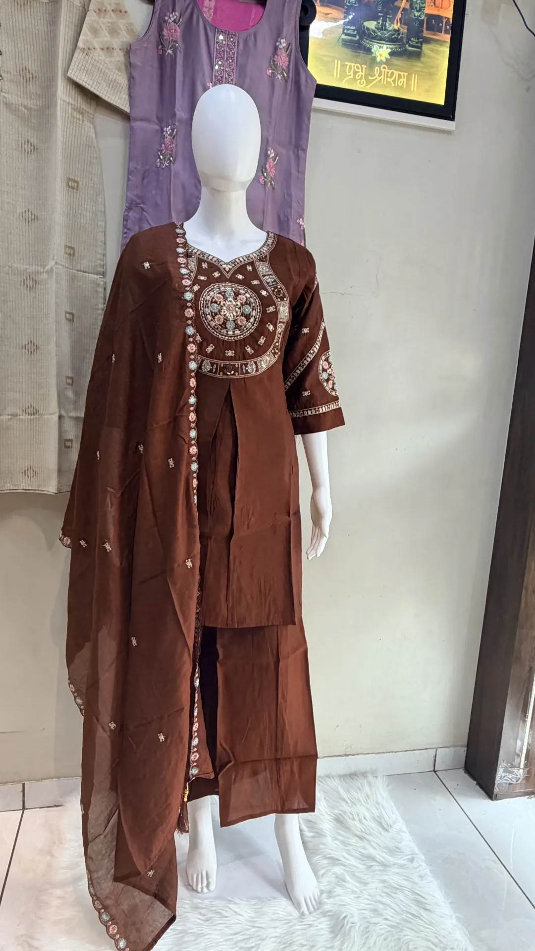 Chocolate Brown Plazo Set