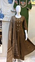 Coffee color anarkali cotton dress