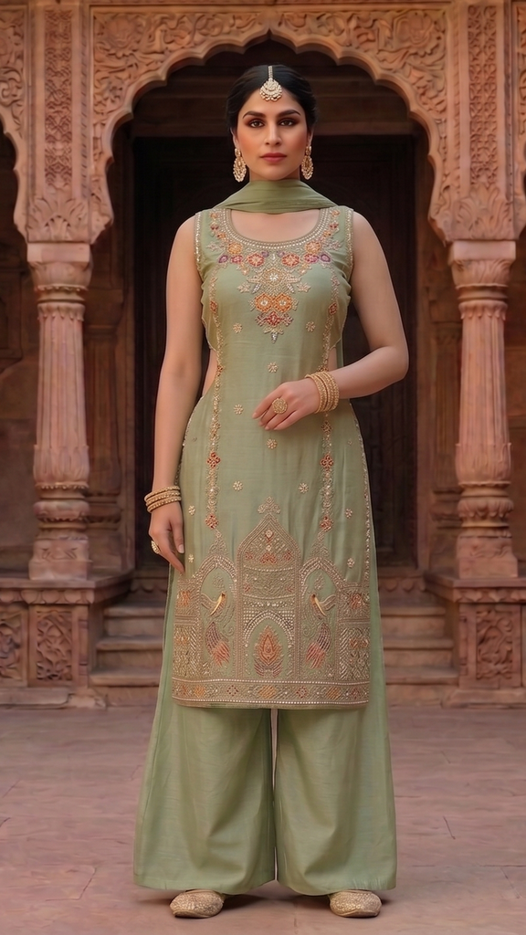 [sku/hs/001] High Slit Straight Plazo Dress (M)