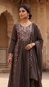 Smoky Grey Silk Kurta Set