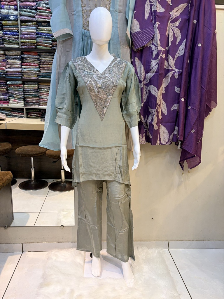 Sage Grace Embroidered Co-Ord Set